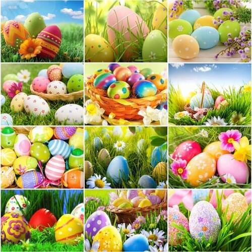 EverShine DIY Diamond Embroidery Scenic Cross Stitch Diamond Painting Easter Eggs Full Drill Square Mosaic Beaded Handmade Gift