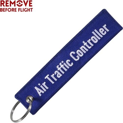 Remove Before Flight Travel Luggage Tag ATC Key Chain Jewelry Embroidery Aviation Tag Air Traffic Controller Flight Crew KeyRing