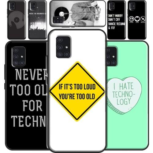 Love Techno Music Quotes Case For Samsung Galaxy A21S A20e M21 M31 A11 A10 A40 A7 2018 A51 A71 A50 A70 Coque