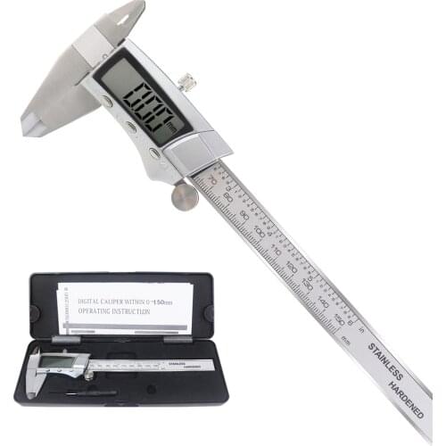 Stainless Steel Digital Caliper LCD Display 150mm Electronic Vernier Calipers Ruler Measuring Tool with Retail Box