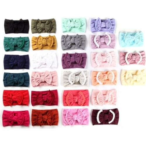 Baby Nylon Jacquard Headband Knot Bows Children Hair Accessories Toddler Girls Hairband