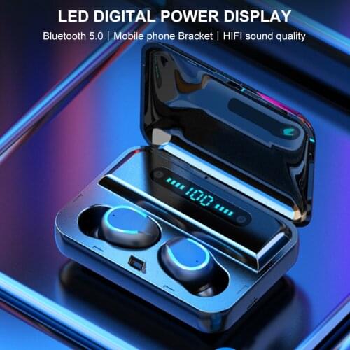 Display Mini Wireless Stereo Bluetooth 5.0 Charging Bin Invisible Sports Headset bluetooth earphone headphones