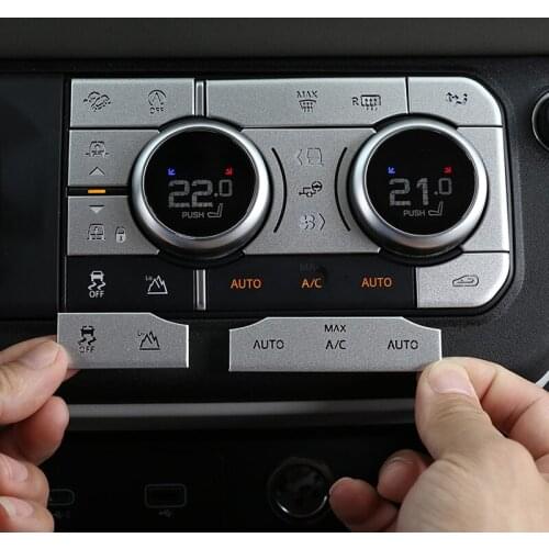 For Land Rover Defender 110 2020 2021 Aluminum Alloy Car Air Conditioning Button Decoration Stickers Cover Interior Accessories