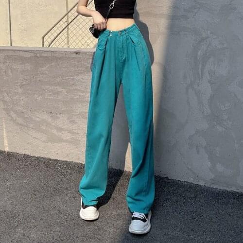 High Waist Wide Leg Jeans Womens new summer 2021 thin, loose and slim design straight pants