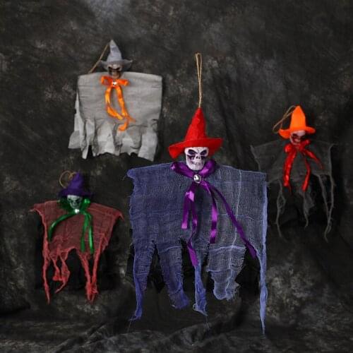 Halloween Hanging Skull Head Ghost Haunted House Escape Horror Props Ornament Halloween Party Decorations for Home Terror Scary