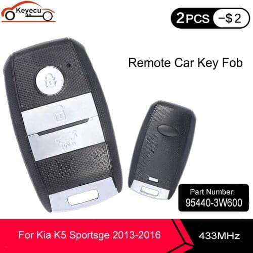 KEYECU New Smart Replacement Remote Car Key Fob 433MHz ID46 Chip for Kia K5 Sportage 2013 2014 2015 2016 Part NO:95440-3W600