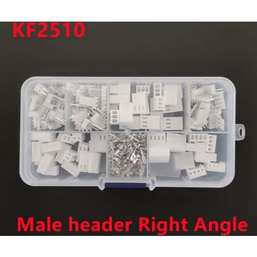 50 sets KF2510 Right Angle Kit in box 2p 3p 4p 2.54mm Pitch Terminal / Housing / Pin Header Connectors Adaptor Kits