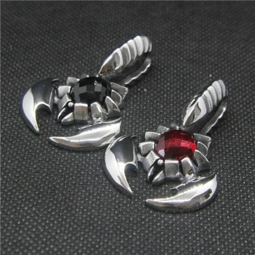 2019 Scorpion Bell Pendant With Black Red Stone 316L Stainless Steel Fashion Cool Scorpion Pendant