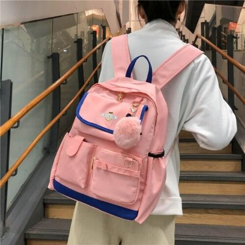 Cute School Bags for Teenagers Girls Nylon Shoulder Bag Women Backpack Large Capacity Book Bag Daypack Laptop Bagpack
