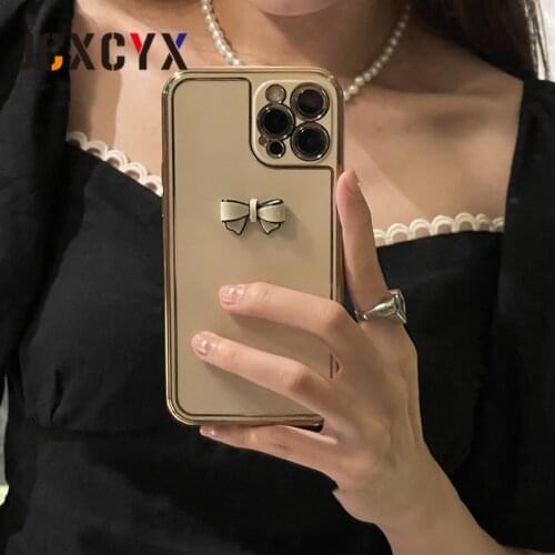 Plating Cute Silicone case for iPhone 11 12 Pro Max MiNi XR XS X 7 8 plus SE 2020 Lens Camera Protection Shockproof Soft Cover
