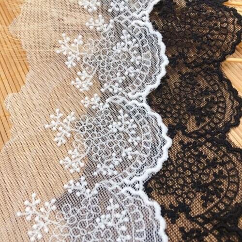 Luxury Tulle Fabric Embroidery Flowers Lace Ribbon Edge Trim For Wedding Dresses Head Veil DIY Sewing Supplies 05