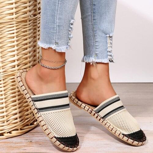 Woman Slippers Color Matching Platform Ethnic Flat Shoes Woman Comfortable Casual Fashion Sandals Female 2021 Summer New