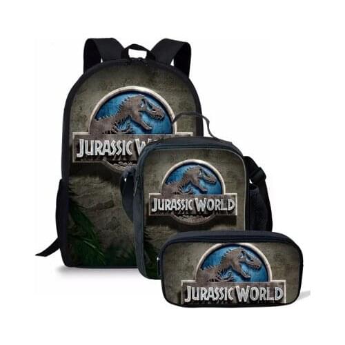 Dinosaur Schoolbags Backpack for Boy Men 3PCS Set Backpack 3D Animal Print Children Backpack Best Gift Pencil Case