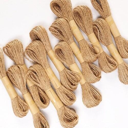 12pcs Thread Cord Multi-Color Flax String Cord Natural Twine Cord Rope String for Handmade Craft Bracelets Keychains Making