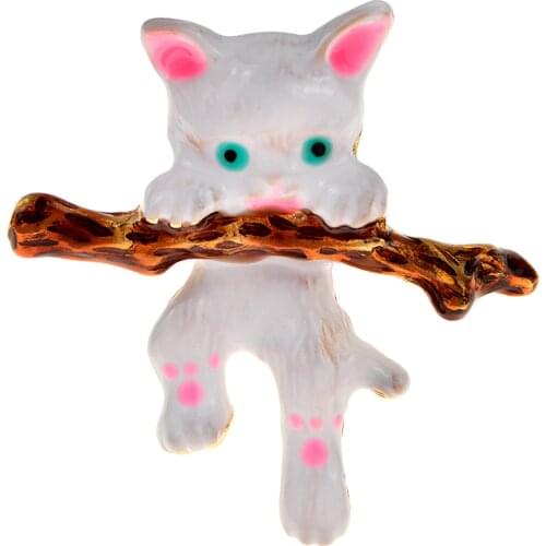 CINDY XIANG New Fashion Unisex Enamel Cat Brooches 2021 New Year Cute Animal Black White Color Brooch Pins Jewelry Party Gifts