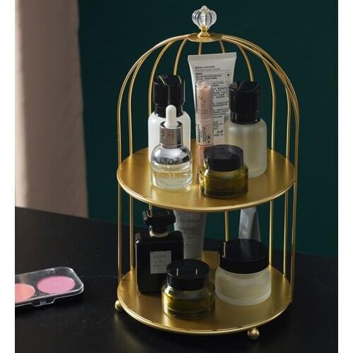 Nordic Makeup Organizer Dressing Table Makeup Organizer Rack Bathroom Cosmetic Storage Box Perfume Nail Polish Display Stand