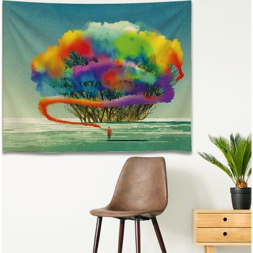 Nordic Style Bedroom Decoration Polyester Tapestry Digital Printing Background Cloth Living Room Dormitory Home Wall Hanging