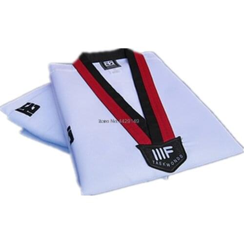 Top Quality WTF Mooto Tae kwon do Doboks Clothes Child Adult MOOTO ITF Karate suit Taekwondo Uniform Comfortable Size 110-190