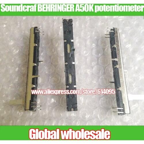 3pcs Soundcraf BEHRINGER MACKIE mixer amplifier / 75MM A50K double straight slide potentiometer