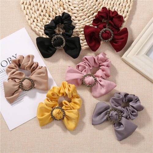 2021 Womens fashion headband,Joker hair bands Hair accessories scrunchies with Alloy parts Bow hairband with drill