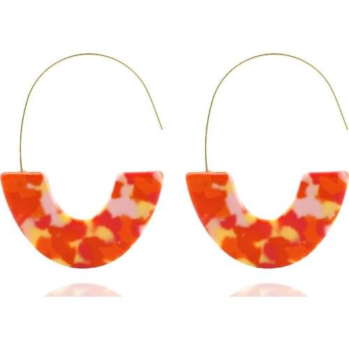 Womens Earrings Acrylic Boho 2020acetate Dangle Earrings Fashion Big Bohemia Accessories U-shaped Luxury Trendy Face