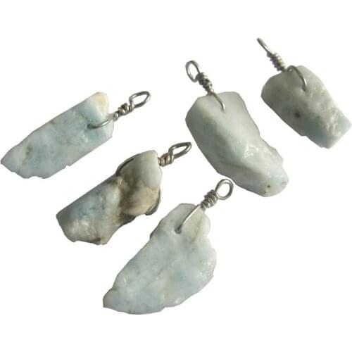 100% Natural Aqua marine Jewelry Pendant 5pcs/lot Semi Precious Gem Pendant fit necklace