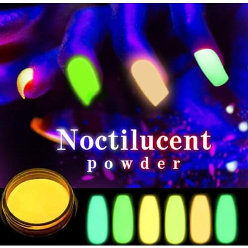 12 color/ Set Chrome Nail Powder Neon Luminous Glitter Dipping Powder Pigment Dust Gel Polish Manicure Decor Wholesale