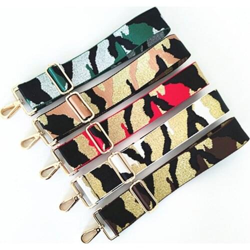 130CM Camouflage Handle Bag Strap Cross Body Messenger Nylon Bag Straps For Women Removable Shoulder Rainbow Handbag Accessories