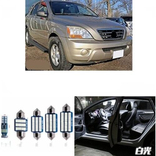 14Pcs White Canbus Car LED Light Bulbs Interior Lights Kit For Kia Sorento 2003-2008 Map Dome Step/Courtesy License Plate Light