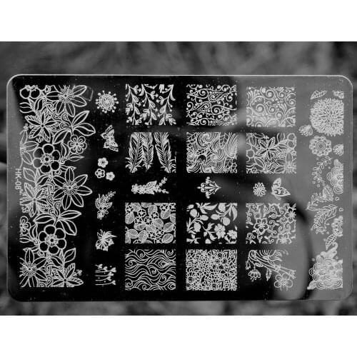 2017 NEW 14.5*9.5CM HK Large Nail Art Templates Image Stamp Plate Scraper DIY Polish Nail Art Manucure Tools HK-08,free shipping