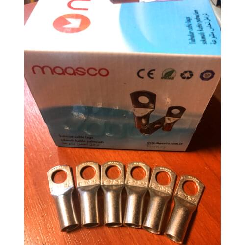 25/50 pcs maasco SC-70mm2 M10 M12 Bolt Hole Tin 100% Copper Cable lugs Battery Terminal Wire connector (FREE Shipping)