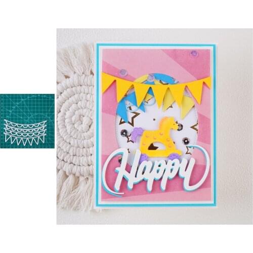 4pcs Triangle Circle Banners Metal Cutting Dies Scrapbooking Dies Stencils For DIY Album Paper Card Decorative Craft Die Cuts