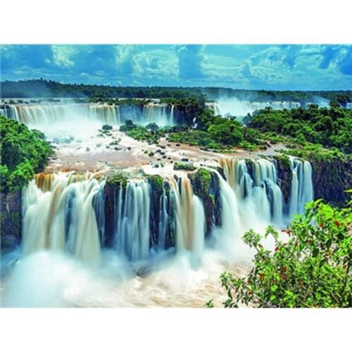 5D Diamond Painting Landscape Full Square Round Diamond Embroidery Waterfall Rhinestone Mosaic Needlework Handmade Kit