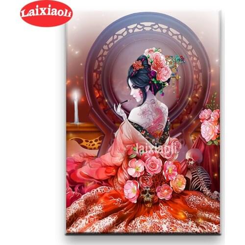 5d embroidery rhinestone puzzle Japanese Geisha Woman Diy diamond painting Full diamant mosaic stitchcross Home home decor gifts