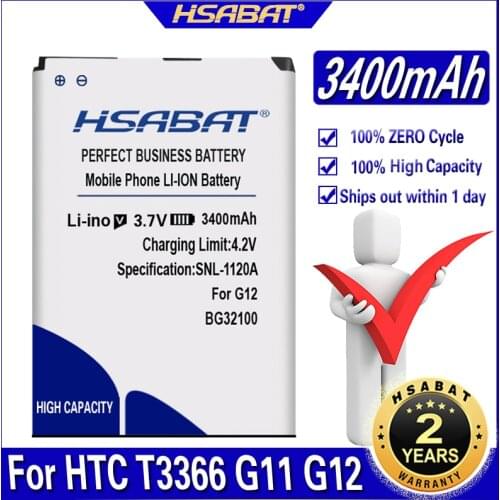 HSABAT 3400mAh BG32100 Battery for HTC T3366/HTC 7 Mozart(T8698)/A7272 Desire Z/A9393/T8698/S710D/S710E/G11/G12 desire S(S510e)