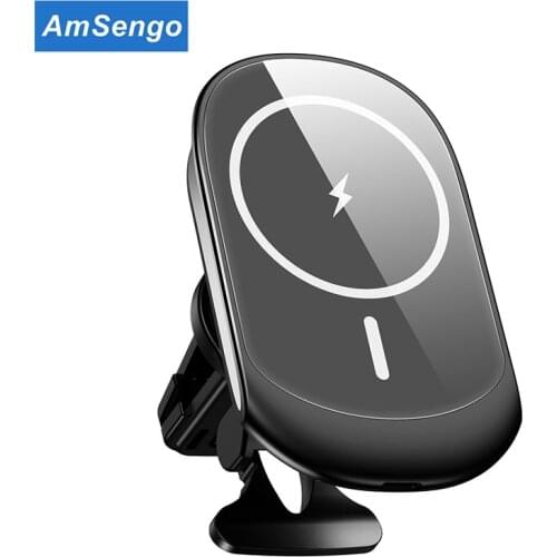 Amsengo 15W Magnetic Wireless Car Charger for MagSafe iPhone 12 Pro Max Mini Fast Charging Wireless Chargers Car Phone Holder
