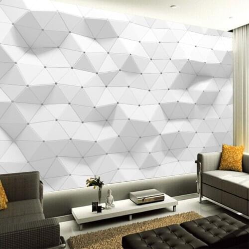 White Geometric Luxury Nonwoven Wallpaper Modern Art Poster For Bedroom Living Room Large Wall Decor Home Decoration