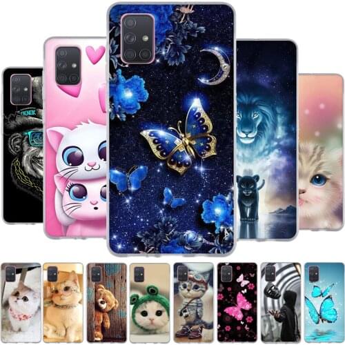 For Samsung Galaxy A71 Case Phone Silicone Back Protective For Samsung A71 Thin TPU Bumper Printing 3D Case 6.7 inch Shell