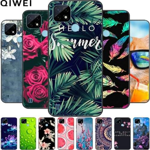 For Realme C21 2021 Case Flowers Soft Silicone Phone Back Cover For OPPO Realme C21 6.5'' C 21 Cases Coque RealmeC21 Shells