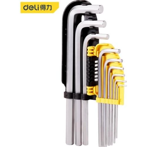 Deli L-Type Double-End Hex Set Spanner Allen Key Hexagon Flat Head Wrench Key Repair Hand Tools Set For Bicycle Motorcycle Car