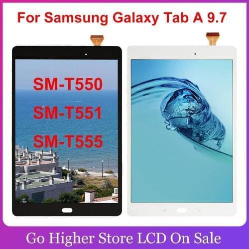 For Samsung Galaxy Tab A 9.7 SM-T550 SM-T551 SM-T555 LCD Display Panel Combo Touch Screen Glass Sensor Replacement