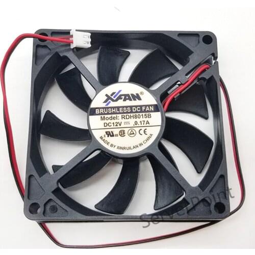 For XIFAN RDH8015B DC 12V 0.17A 80x80x15mm 2-Wire Server Cooling Fan