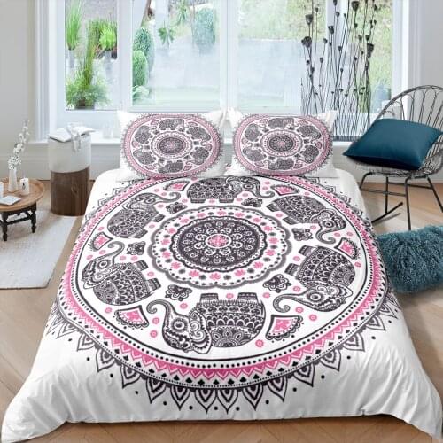 Home Living Luxury 3D Elephant Bedding Set Comfortable Duvet Cover Set Pillowcase Bedding Set Queen and King EU/US/AU/UK Size