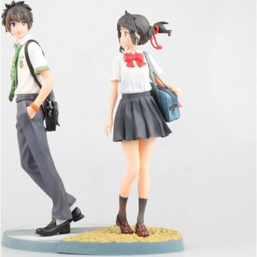 23cm Japanese Anime your name Taki Tachibana Mitsuha Miyamizu PVC PVC Action Figures Toy Japanese Collectible Model Doll Gift
