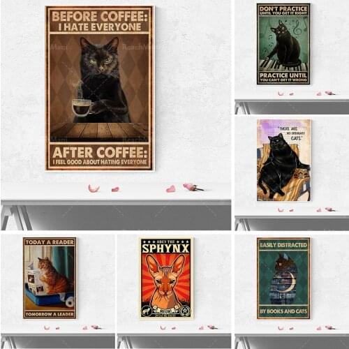 Impression d'art de toile, affiche de chat, impression de chat, signe de famille de cadeau d'amant de chat