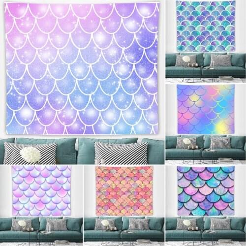 Mermaid Tapestry Mermaid Tail Scales Tapestry Wall Hanging Psychedelic Tapestries for Bedroom College Home Decorations