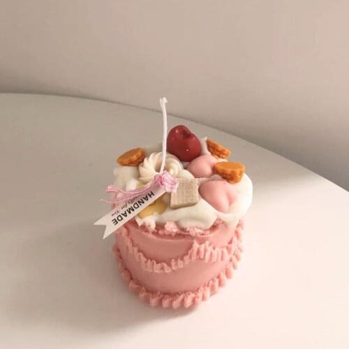 Simulation Cake Candle Mold 3D Cake Cream Decorating Korean Style Aromatherapy Candle Making Silicone Mold Handmade Soap Mold