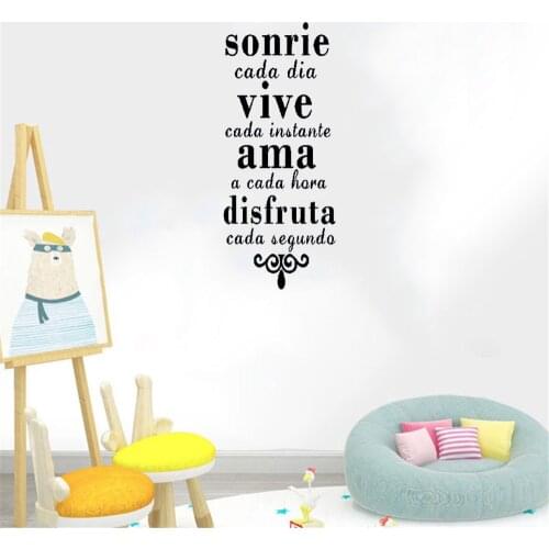 Spanish Quotes Wall Sticker find Spanish Quotes Wall Deals Home Decoration For Living room Bedroom Vinyl Mural RU4076