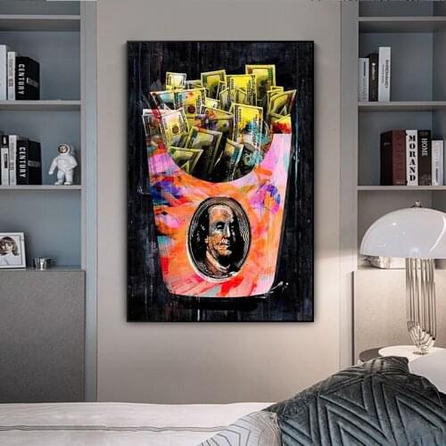 Canvas Painting Fashionable Money Bag Modern Canvas Wall Art Inspirational Quotes Print Mural Pictures on Canvas Home Decor