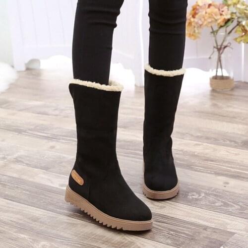Weweya Classic Women Winter Fur Warm Snow Boots Ladies Warm Wool Booties Ankle Boots Women Comfortable Shoes Woman Platform Boot